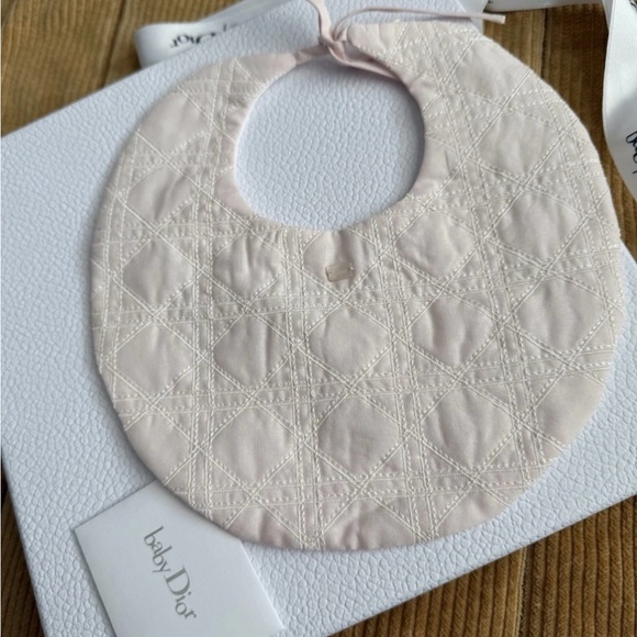 100% Authentic New Giftable Unused Baby Dior Bib Light Pink